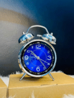 Metal Bedside Double Twin Bell Alarm Clock with Nigth Light