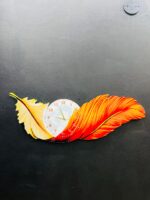 Premium Bird Feather Wall clock (Orange)- পাখির পালকের ঘড়ি - Image 4