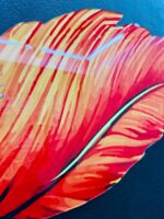 Premium Bird Feather Wall clock (Orange)- পাখির পালকের ঘড়ি - Image 5