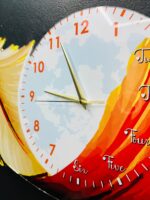 Premium Bird Feather Wall clock (Orange)- পাখির পালকের ঘড়ি - Image 3